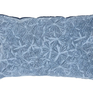 Printed blue leather pillow